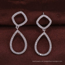 925 Sterling Silber Schmuck zwei Kreise Ohrringe Großhandel Alibaba Frauen Weihnachtsgeschenk